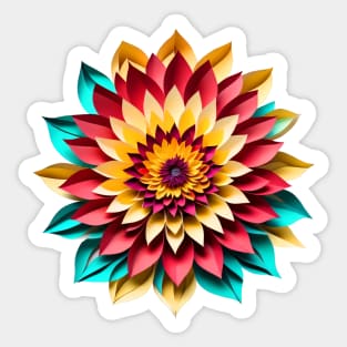 Dahlia - Papercut Style Sticker